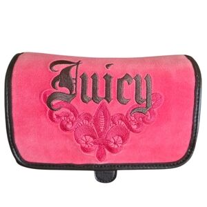 🩷 Vintage G&P Juicy Couture Fleur De Li 3 Tier Roll Up Makeup Bag Vanity Case